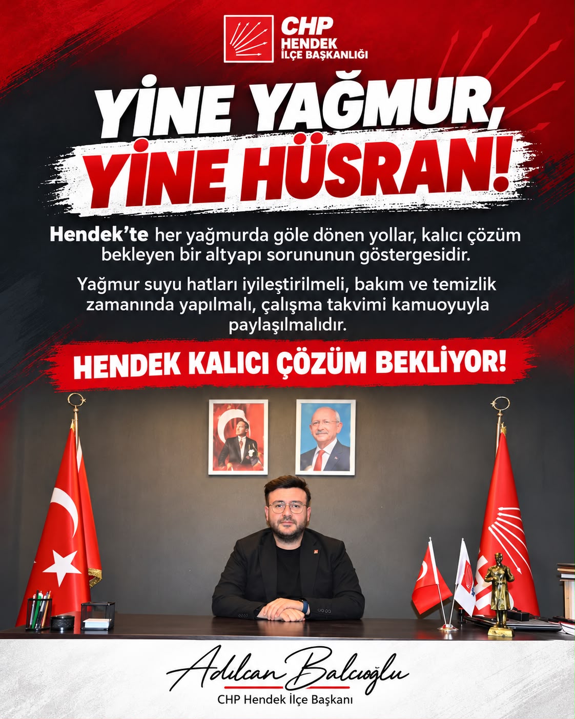 HENDEK'TE, CHP YAŞAM BELİRTİSİ VERİR VERMEZ BELEDİYEYİ ELEŞTİRDİ!